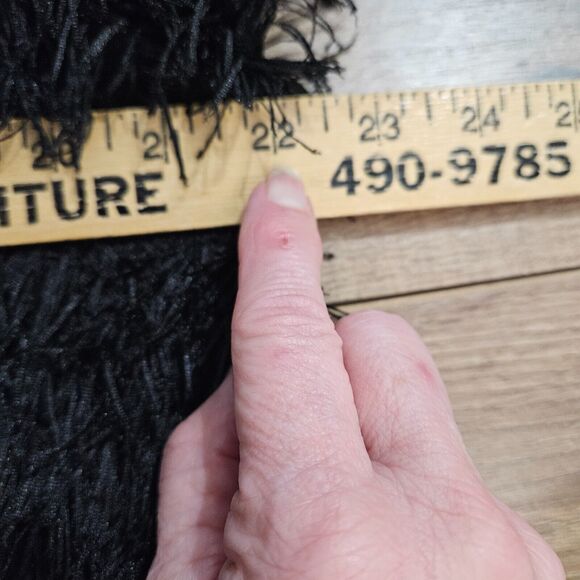Max Edition Cardigan Womens XL Black Eyelash Shaggy Fringe Knit Open Sweater - Picture 11 of 13